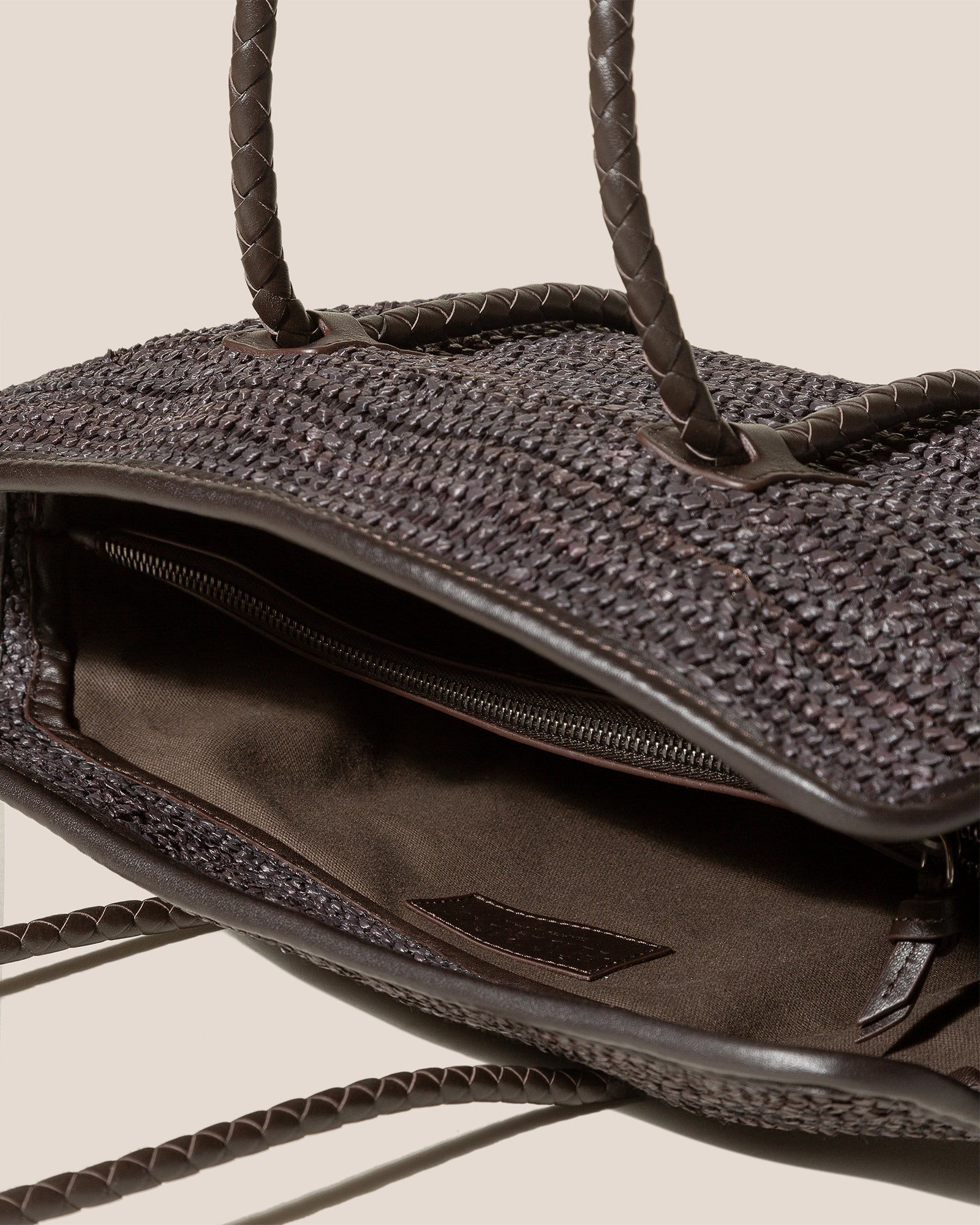 FORNA RAFFIA - Leather Framed Shoulder Bag | Hereu outlet