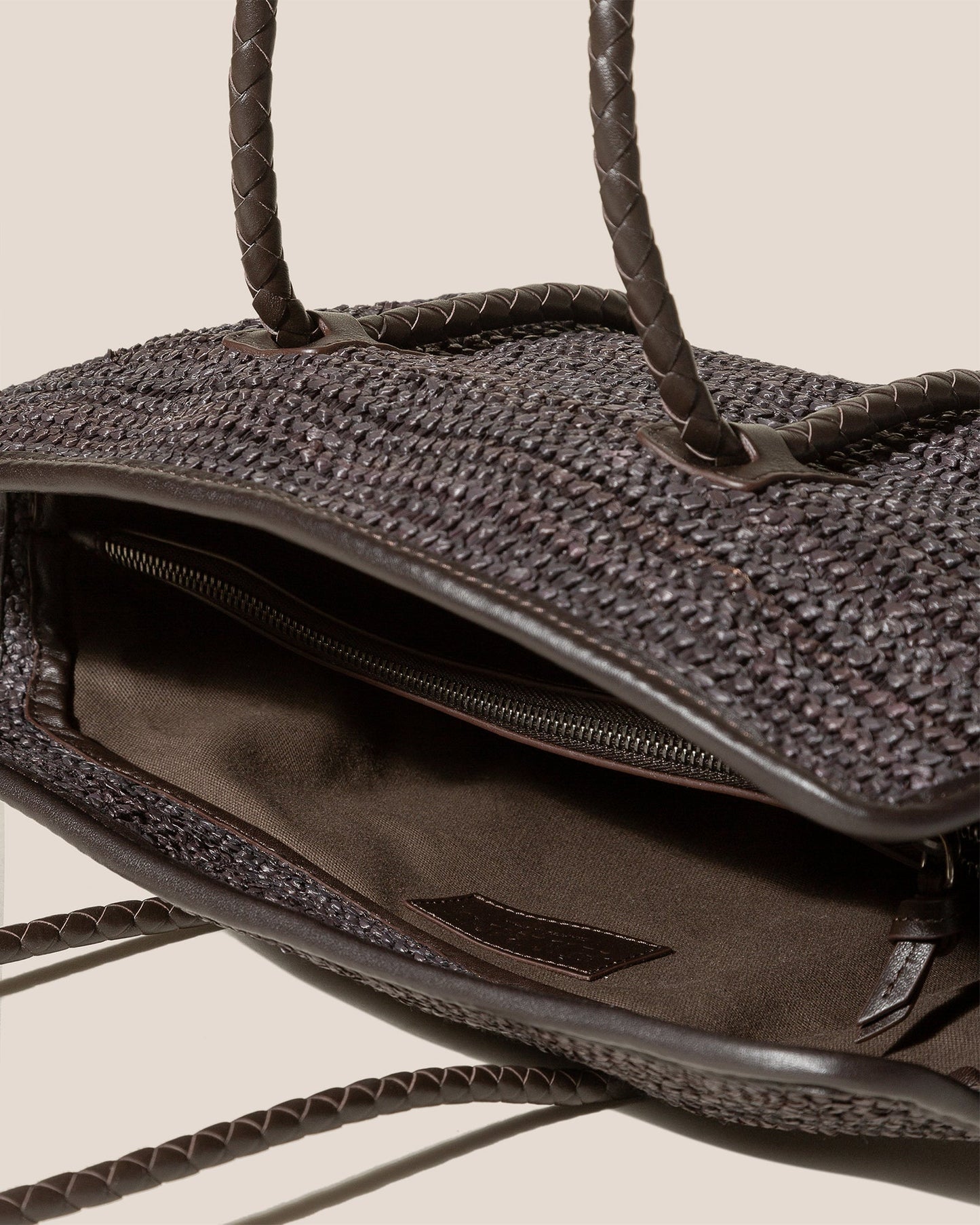 FORNA RAFFIA - Leather Framed Shoulder Bag | Hereu outlet