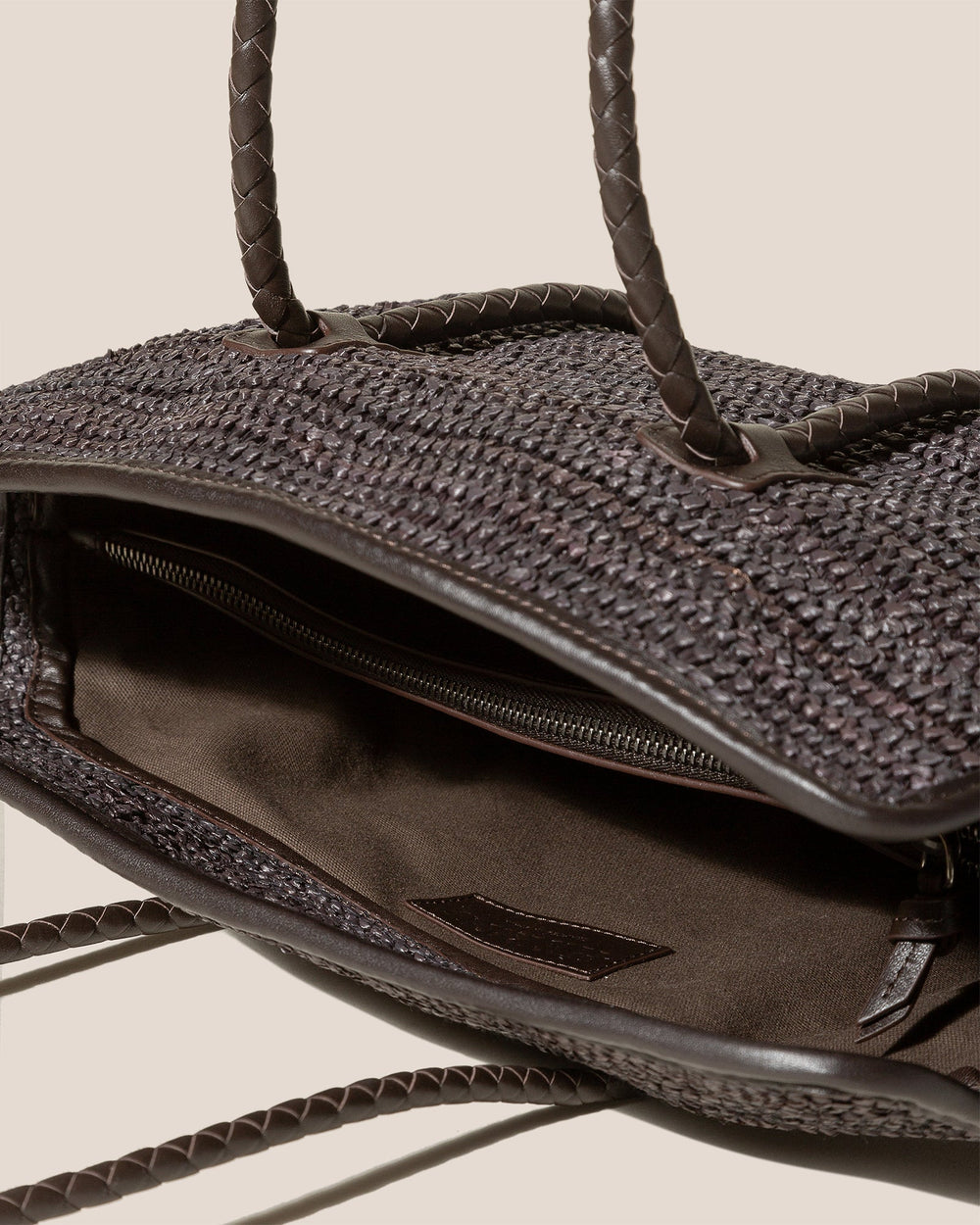 FORNA RAFFIA - Leather Framed Shoulder Bag | Hereu outlet