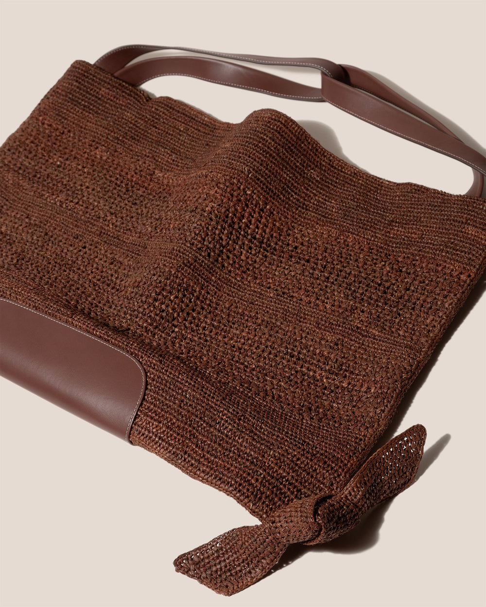 CADOR - Slouchy Crocheted Raffia Shoulder Bag | Hereu online