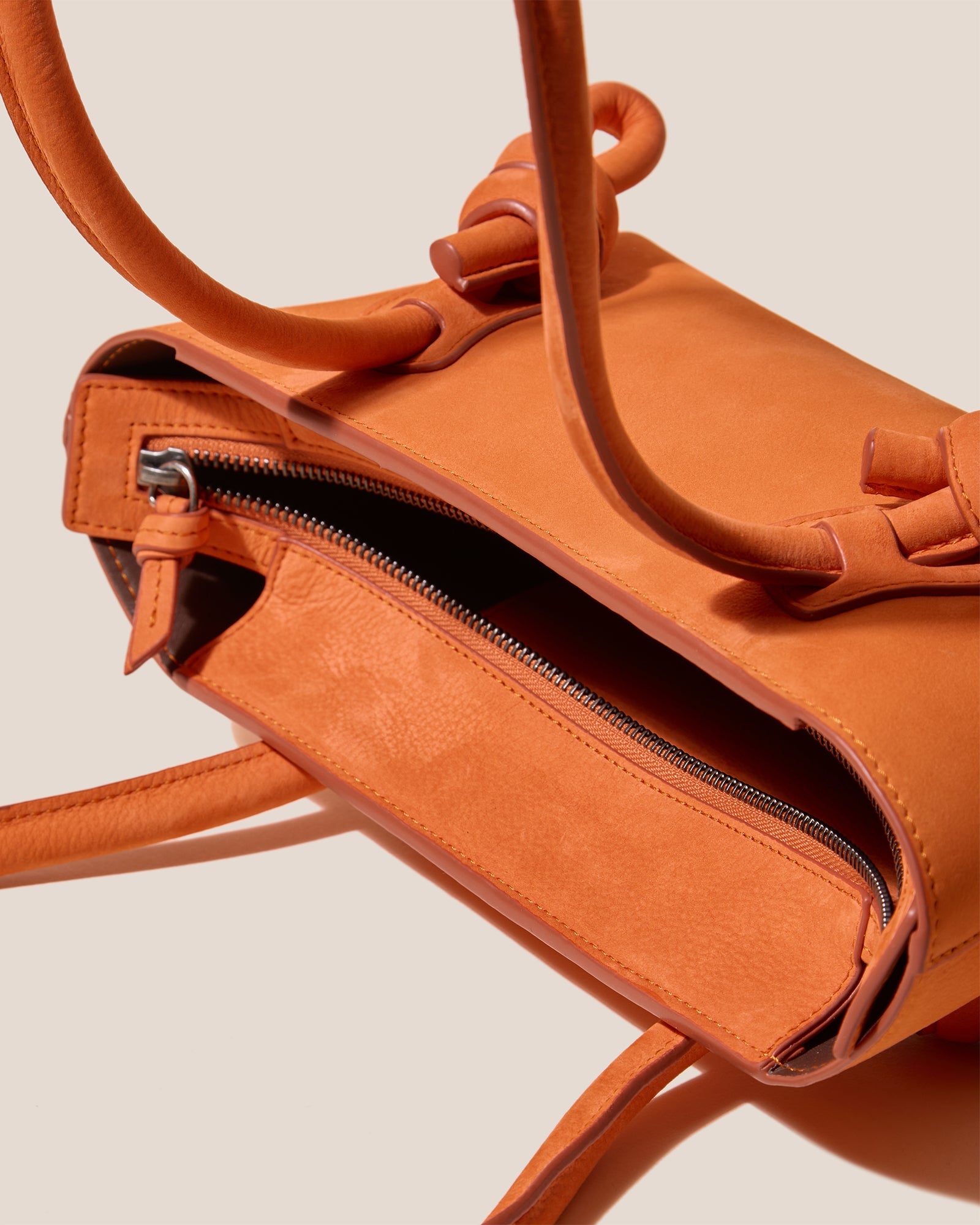 FLECA MINI SHOULDER NUBUCK - Knotted-handle Shoulder Bag | Hereu for sale