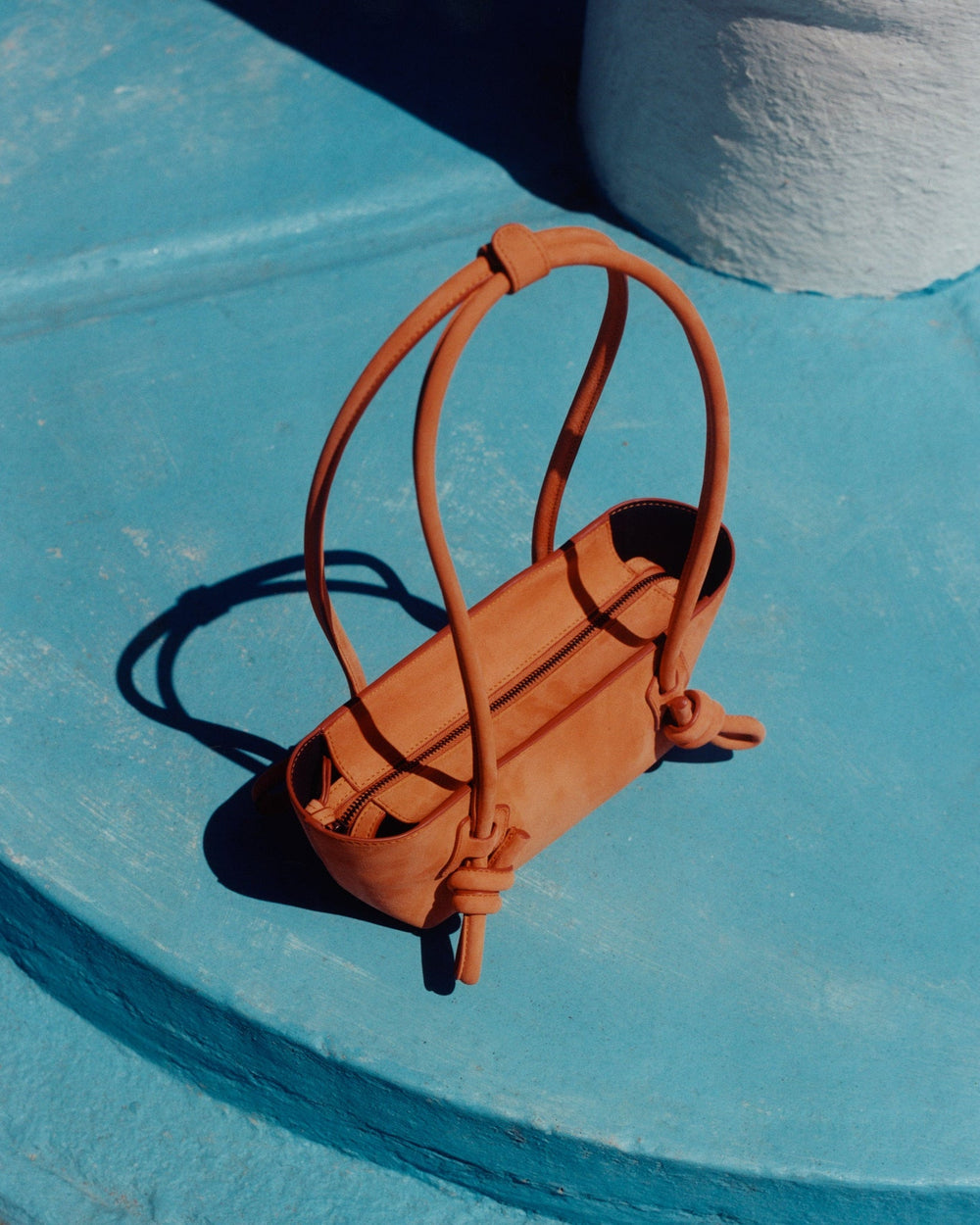 FLECA MINI SHOULDER NUBUCK - Knotted-handle Shoulder Bag | Hereu for sale
