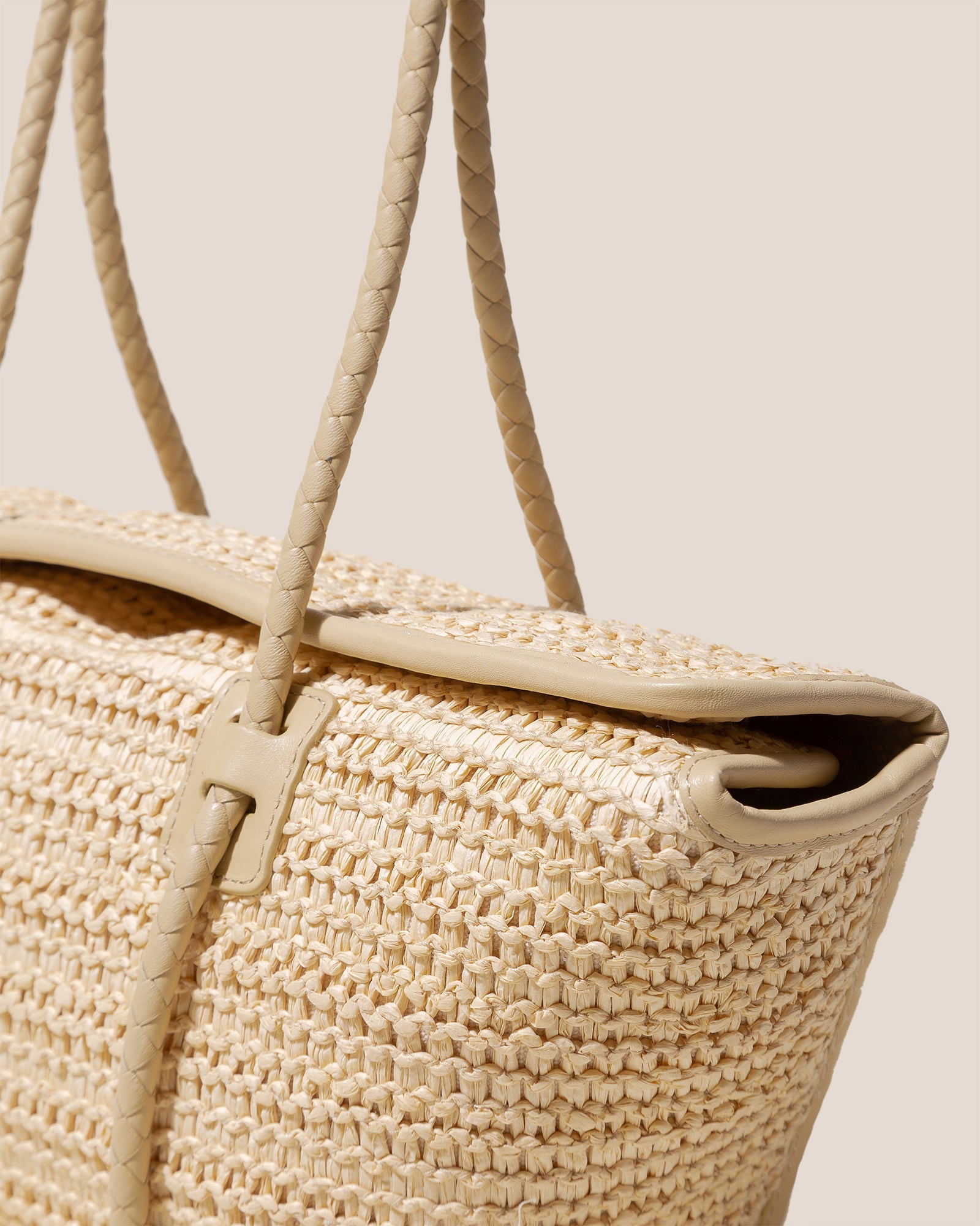 FORNA RAFFIA - Leather Framed Shoulder Bag | Hereu online