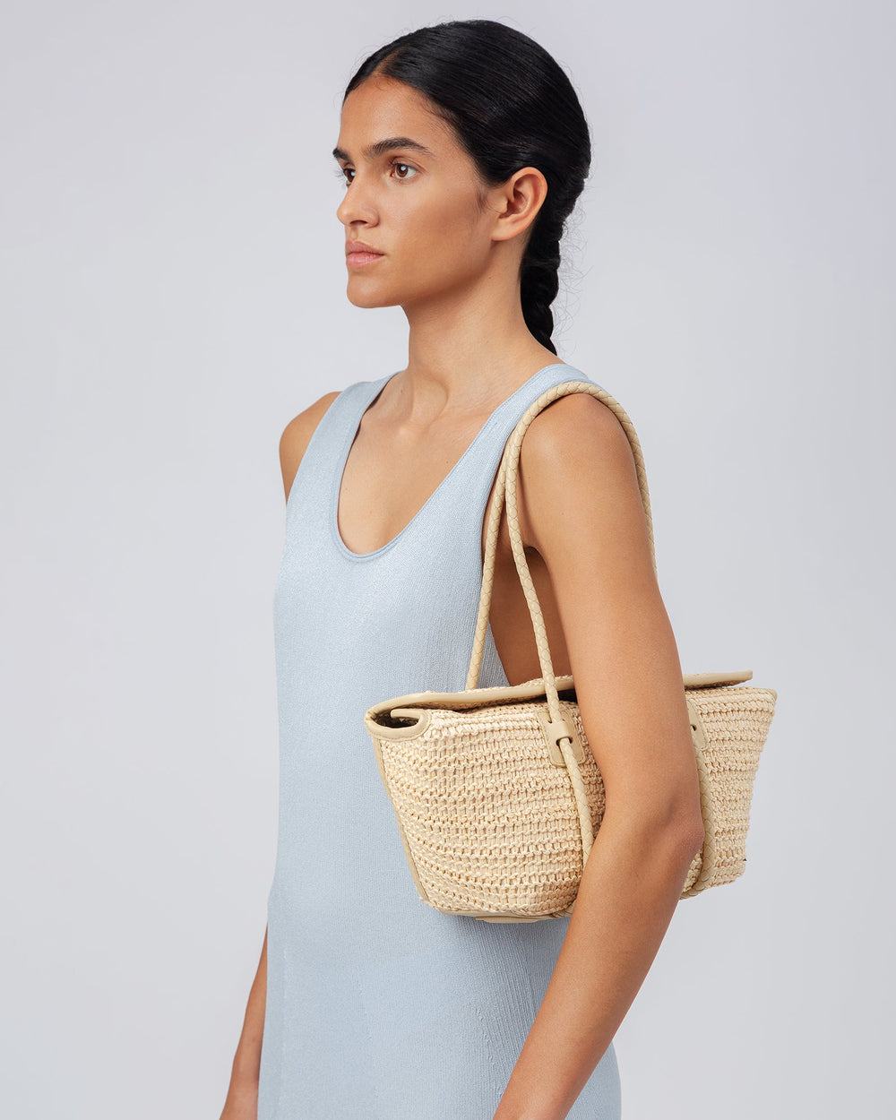 FORNA RAFFIA - Leather Framed Shoulder Bag | Hereu online