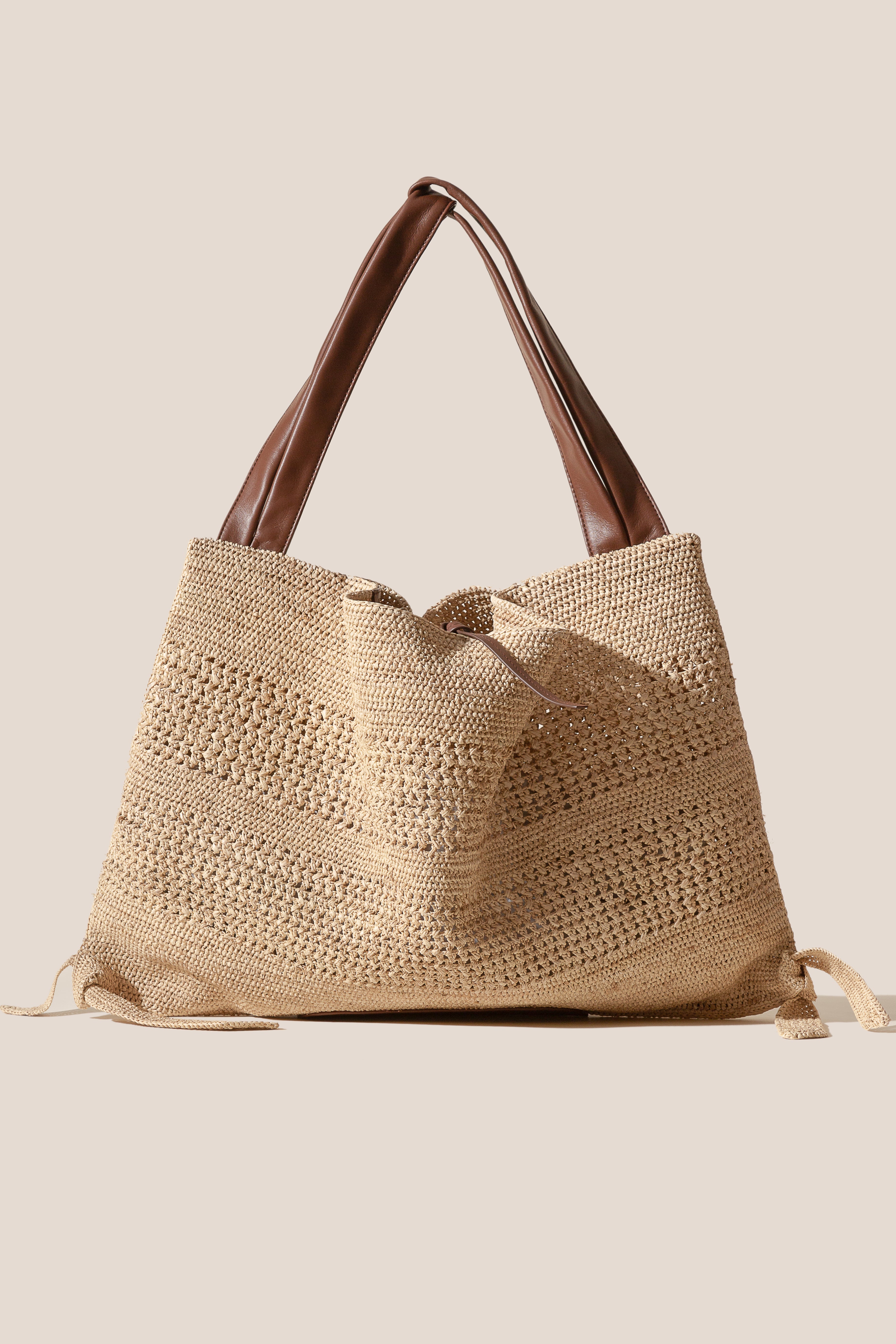 CADOR - Slouchy Crocheted Raffia Crocheted Shoulder Bag | Hereu US