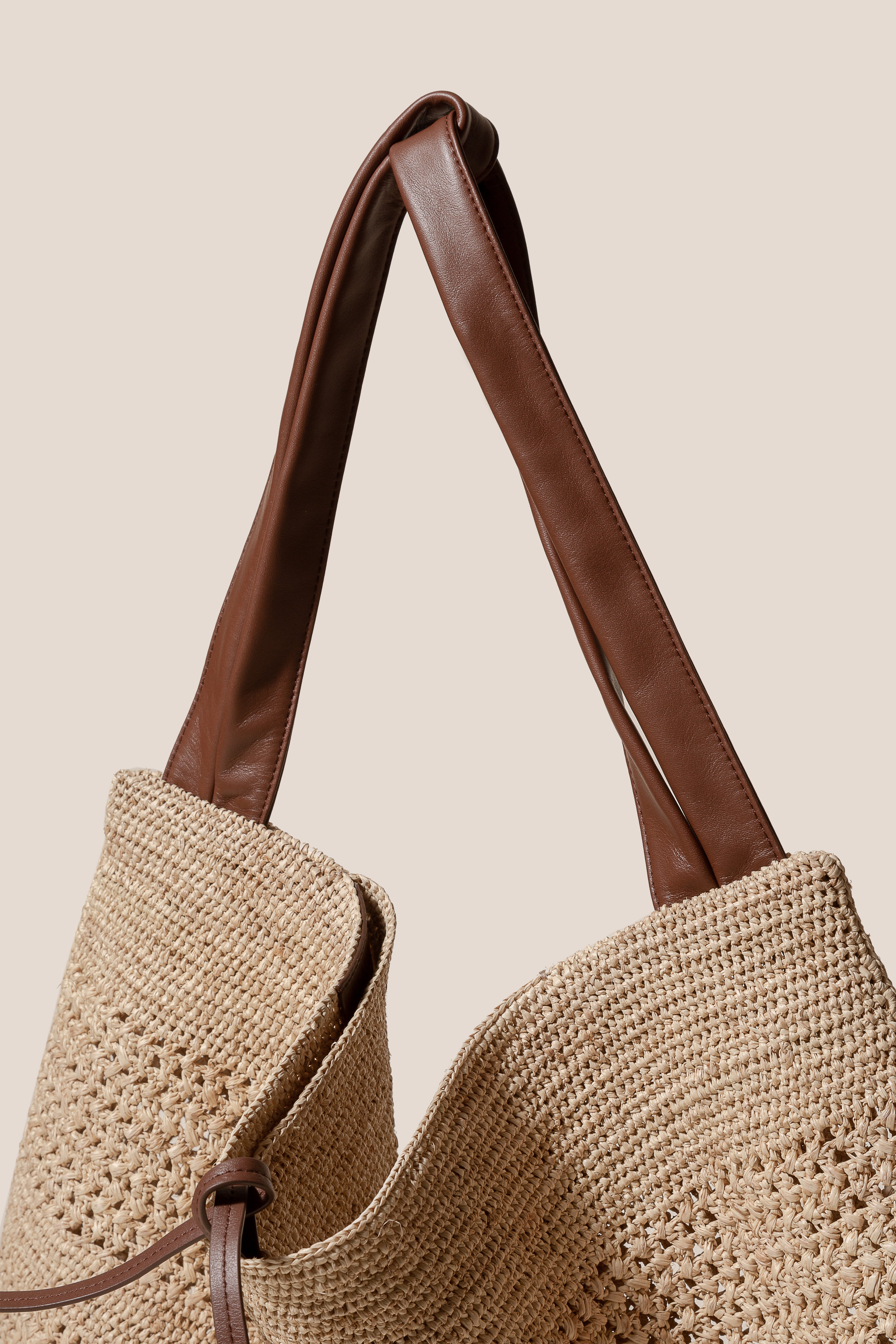 CADOR - Slouchy Crocheted Raffia Crocheted Shoulder Bag | Hereu US