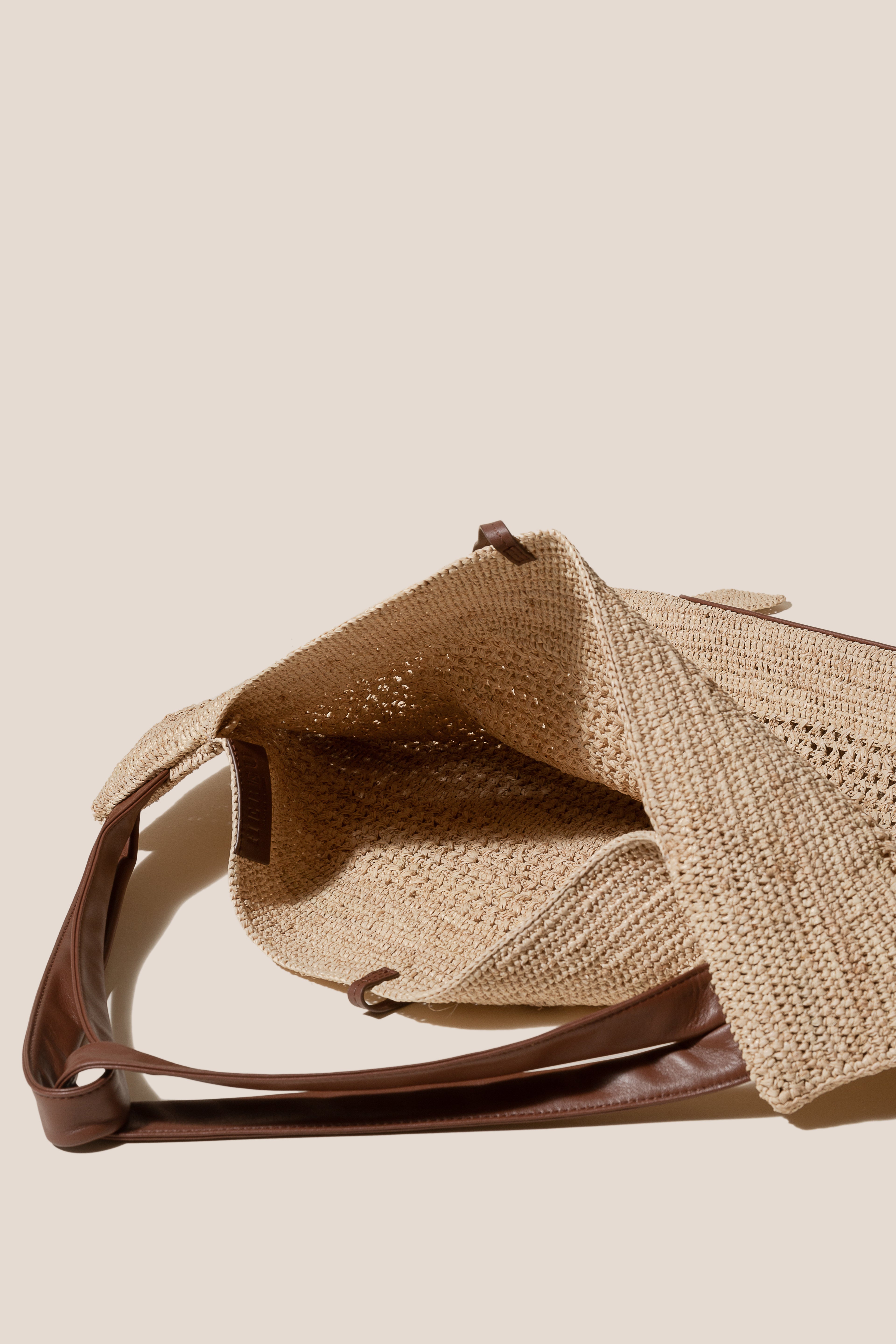 CADOR - Slouchy Crocheted Raffia Crocheted Shoulder Bag | Hereu US