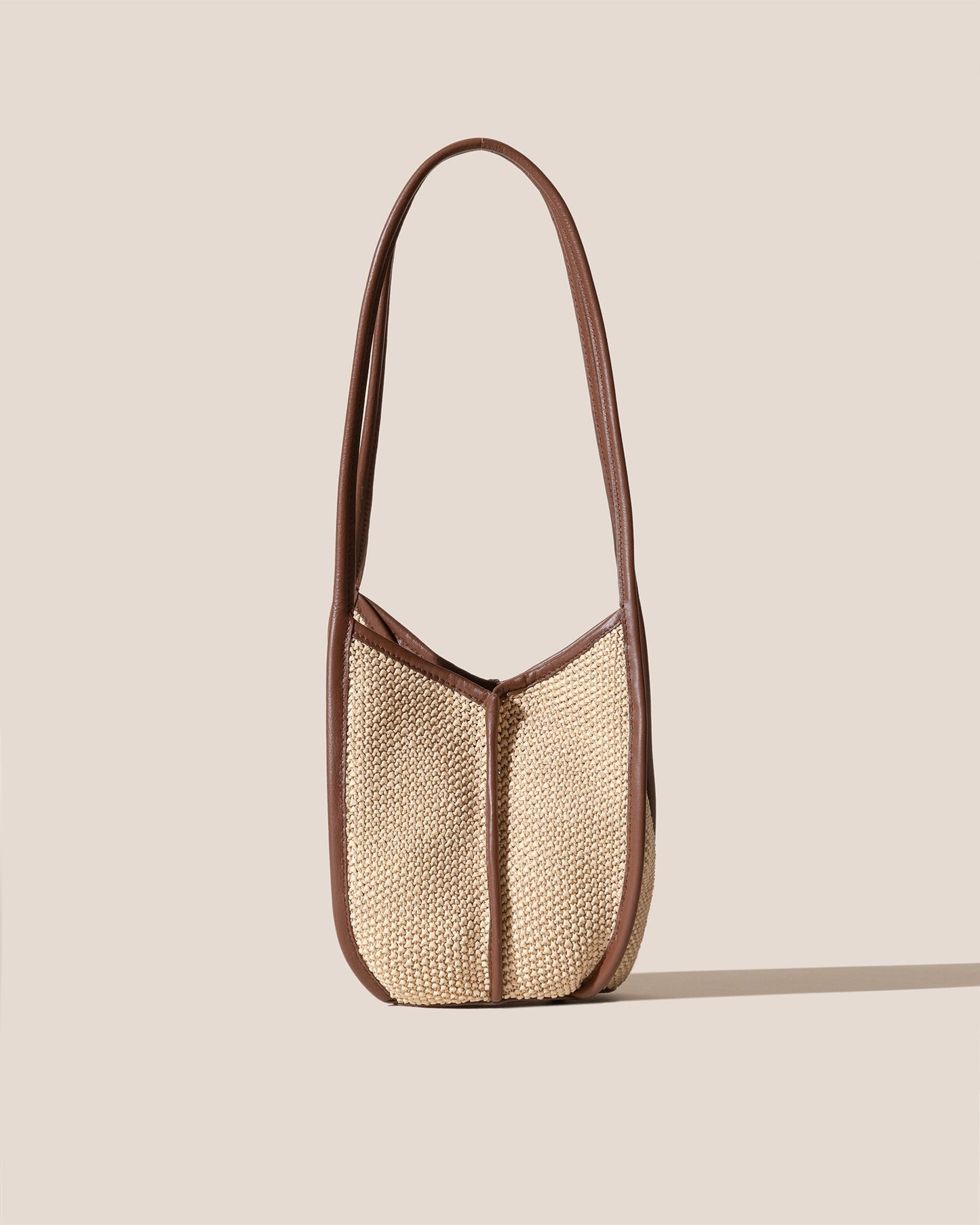 CALELLA BUCKET SOFT RAFFIA - Leather-trimmed Shoulder Bag | Hereu outlet