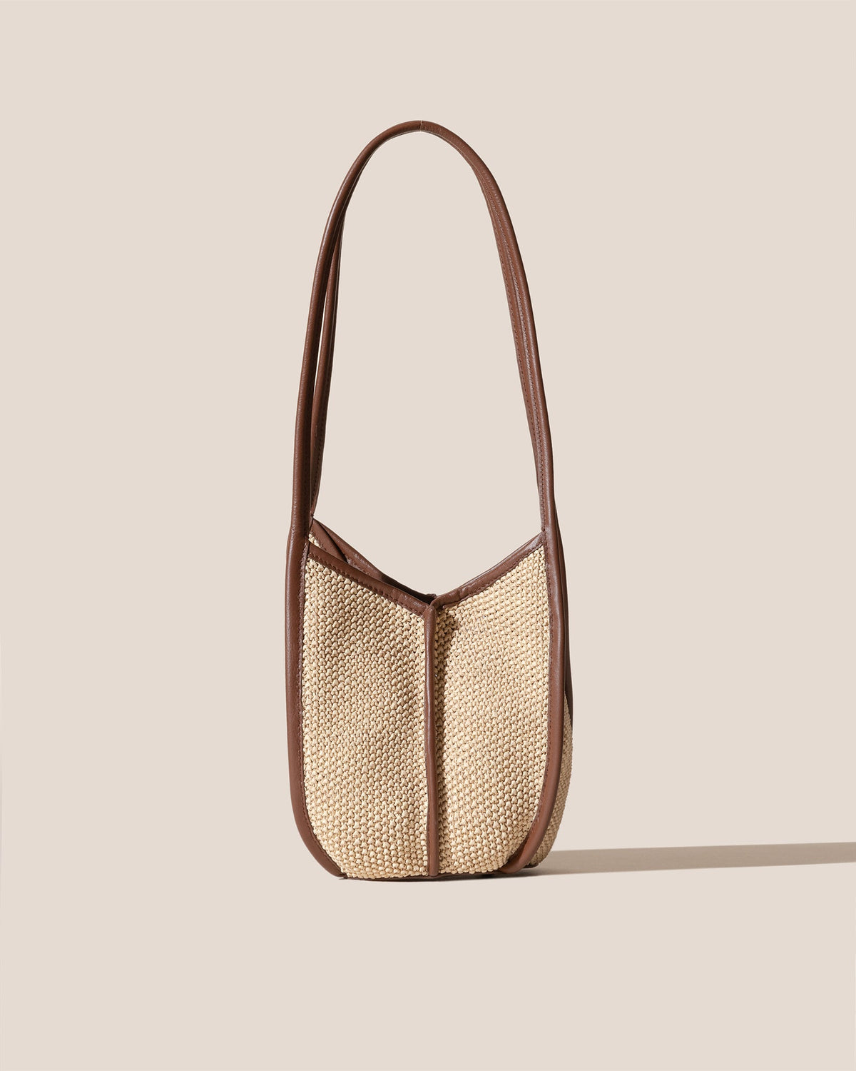 CALELLA BUCKET SOFT RAFFIA - Leather-trimmed Shoulder Bag | Hereu outlet