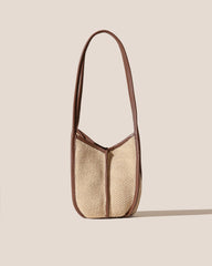 CALELLA BUCKET SOFT RAFFIA - Leather-trimmed Shoulder Bag | Hereu outlet