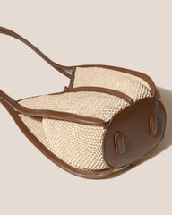 CALELLA BUCKET SOFT RAFFIA - Leather-trimmed Shoulder Bag | Hereu outlet