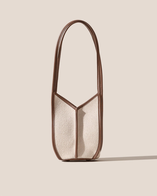 CALELLA BUCKET CANVAS - Leather-trimmed Shoulder Bag | Hereu sale