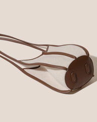 CALELLA BUCKET CANVAS - Leather-trimmed Shoulder Bag | Hereu sale