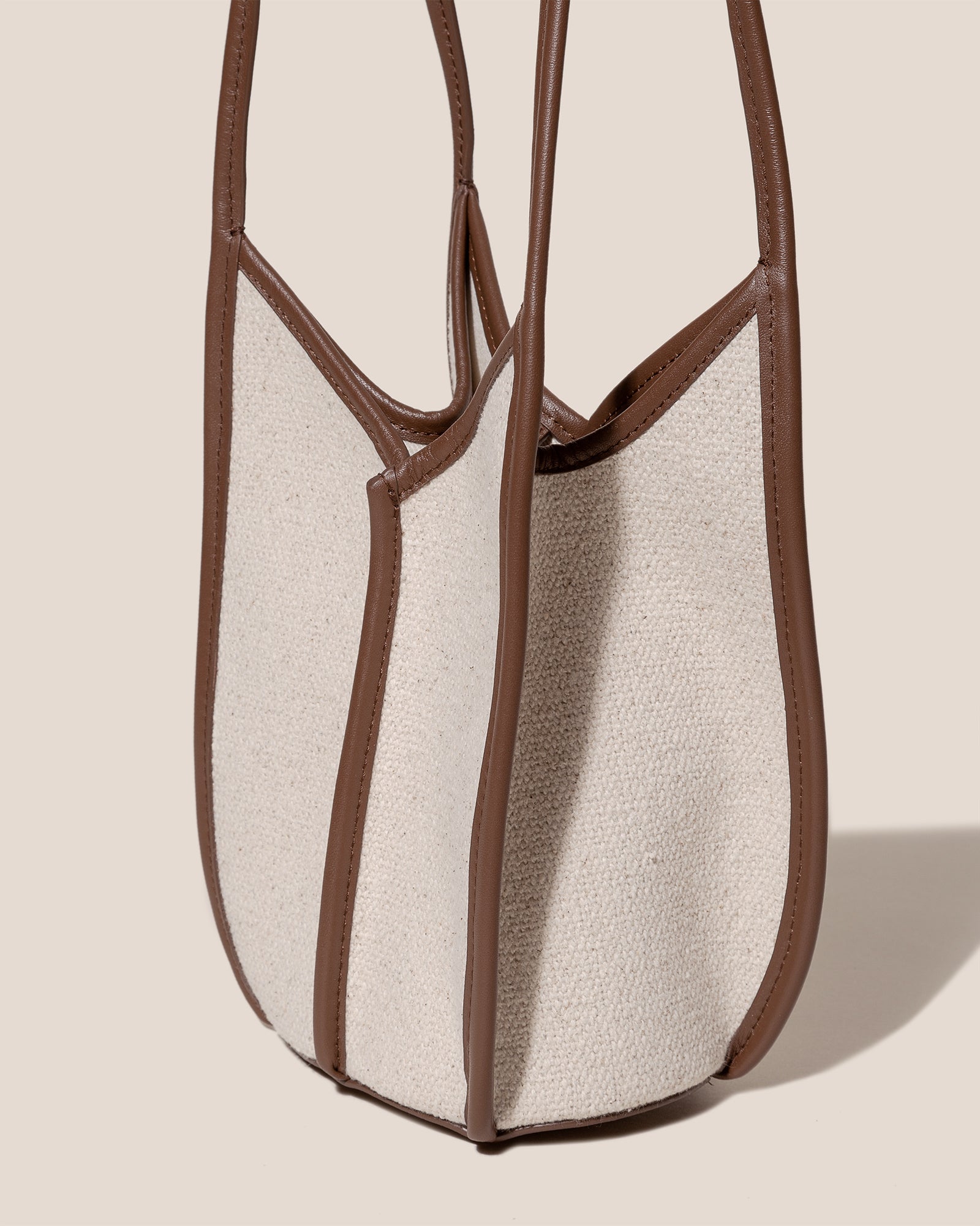 CALELLA BUCKET CANVAS - Leather-trimmed Shoulder Bag | Hereu sale