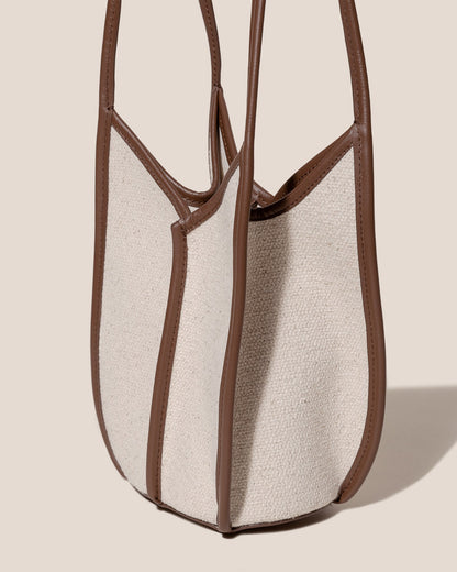 CALELLA BUCKET CANVAS - Leather-trimmed Shoulder Bag | Hereu sale