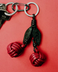 CIRERES - Hand-Knotted Cherries Leather Key Holder | Hereu US