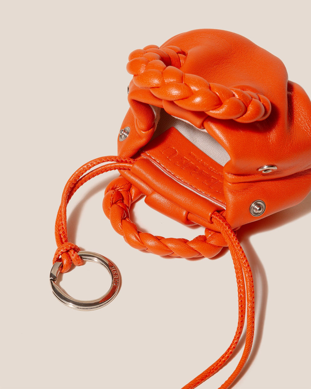 BOMBON MINI PURSE - Plaited-Handle Leather Keychain Purse | Hereu on sale