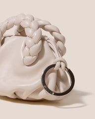 BOMBON MINI PURSE - Plaited-Handle Leather Keychain Purse | Hereu for sale