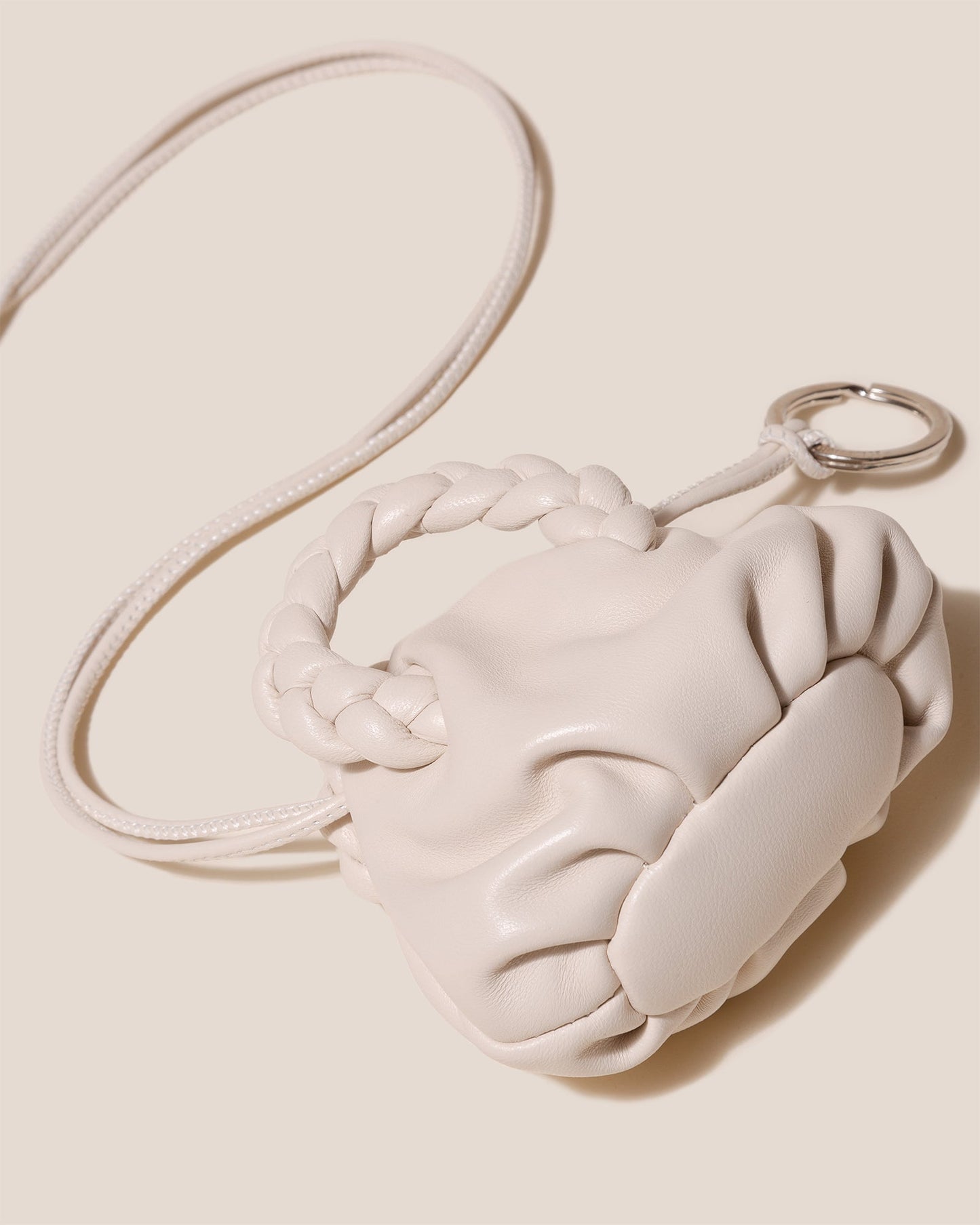 BOMBON MINI PURSE - Plaited-Handle Leather Keychain Purse | Hereu for sale