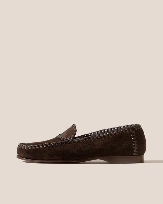 SASTRE SUEDE - Braided Seams Slip-on Loafer | Hereu discount