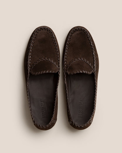 SASTRE SUEDE - Braided Seams Slip-on Loafer | Hereu discount