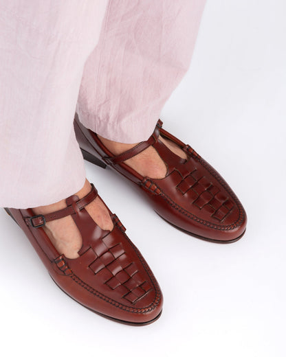 MAQUEDA - Interwoven T-Bar Loafer | Hereu on sale