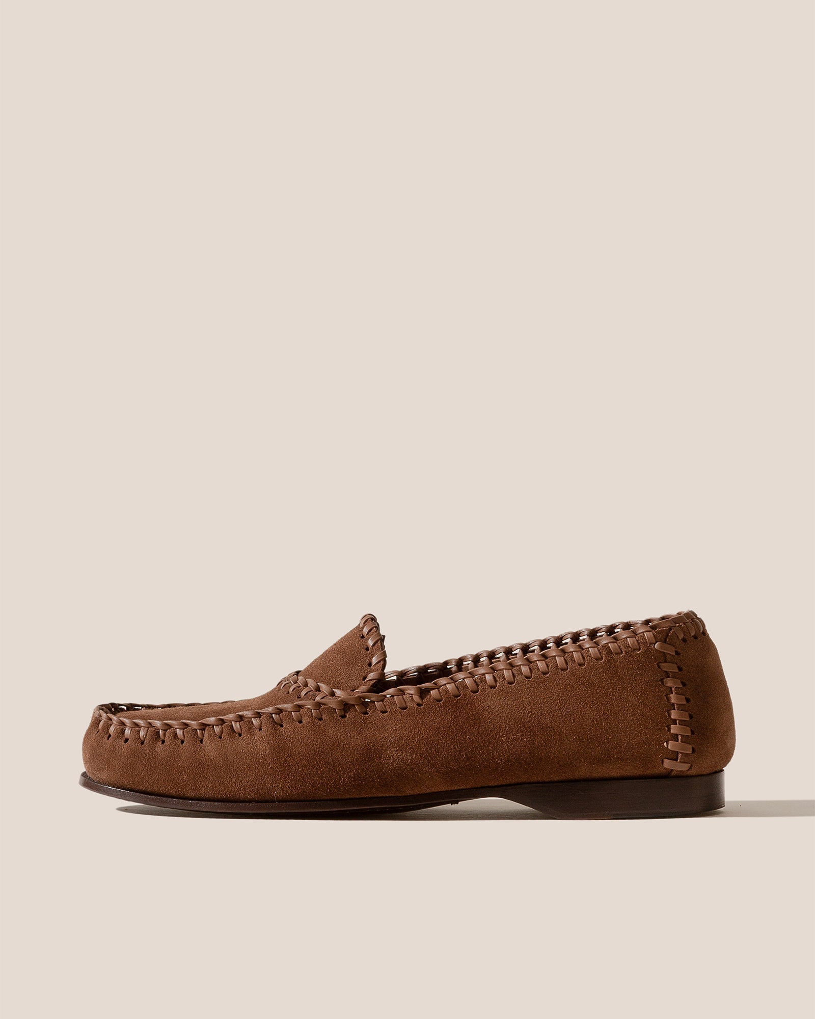 SASTRE SUEDE - Braided Seams Slip-on Loafer | Hereu on sale