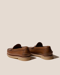 NOMBELA RUBBER VEG TAN - Interwoven Detail Slip-On Loafer | Hereu US