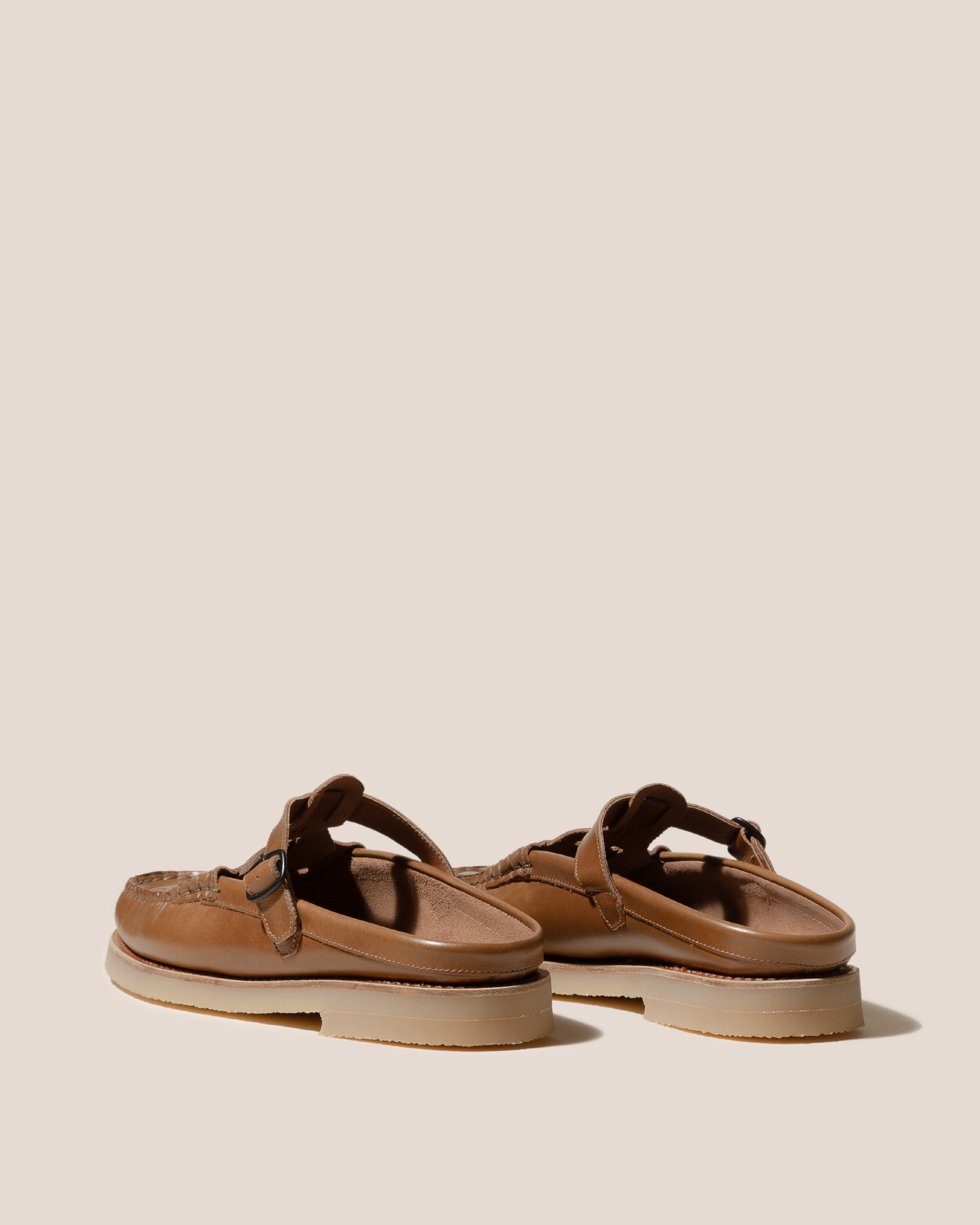 FERRIOL MULE RUBBER VEG TAN - Woven T-bar Mule Loafer | Hereu near me
