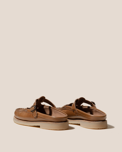 FERRIOL MULE RUBBER VEG TAN - Woven T-bar Mule Loafer | Hereu near me