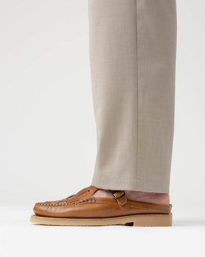 FERRIOL MULE RUBBER VEG TAN - Woven T-bar Mule Loafer | Hereu near me