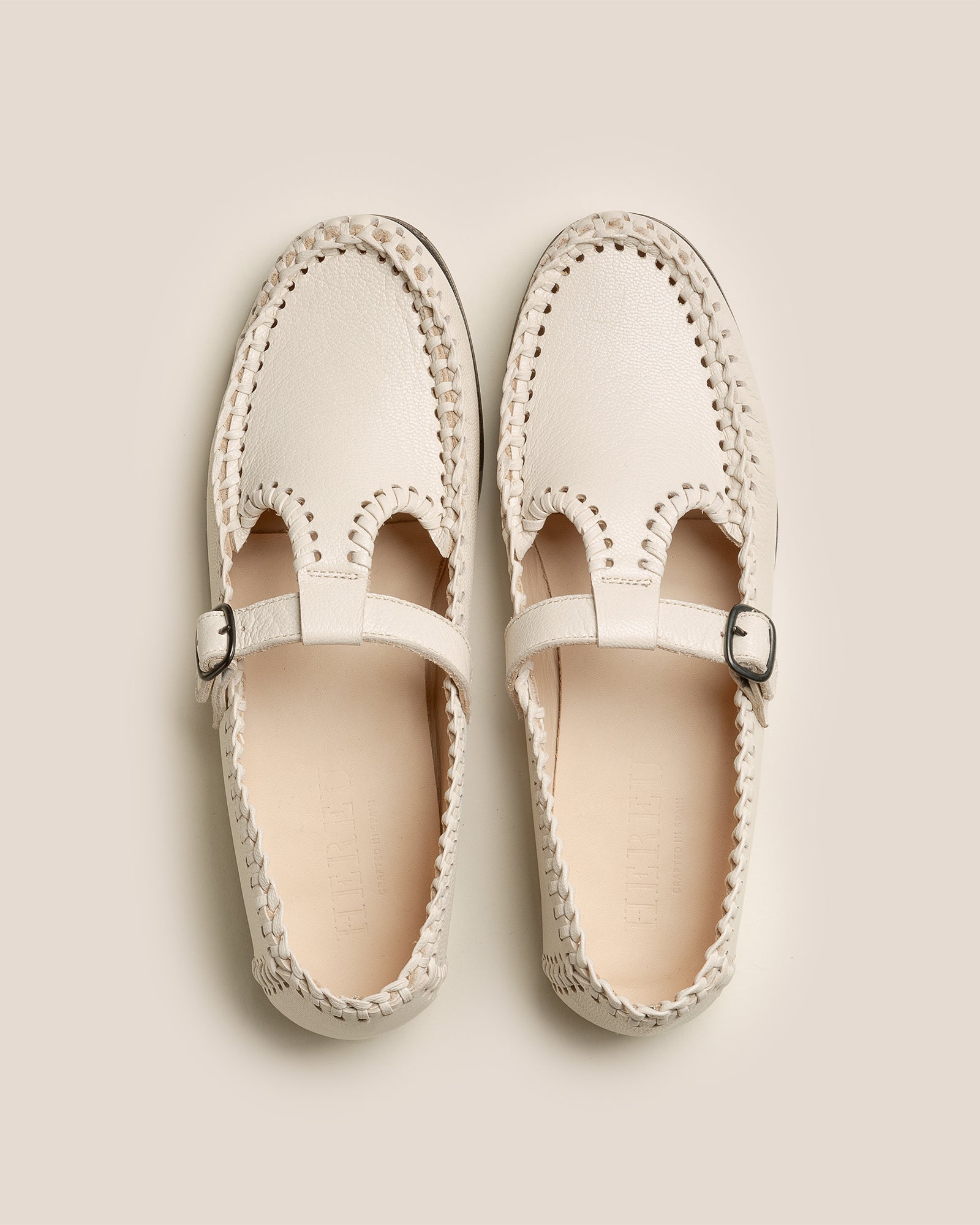 ALCOVER SUPPLE SHINY - Braided Seams T-bar Loafer | Hereu US