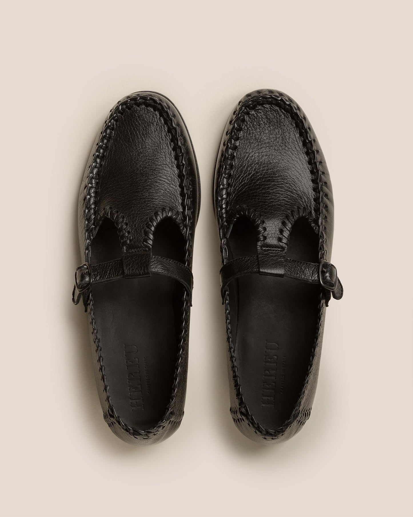 ALCOVER SUPPLE SHINY - Braided Seams T-bar Loafer | Hereu outlet