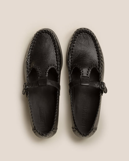 ALCOVER SUPPLE SHINY - Braided Seams T-bar Loafer | Hereu outlet