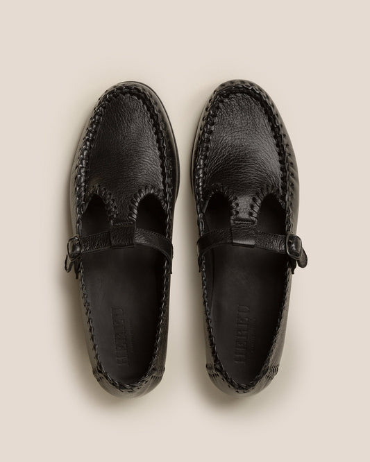 ALCOVER SUPPLE SHINY - Braided Seams T-bar Loafer | Hereu outlet