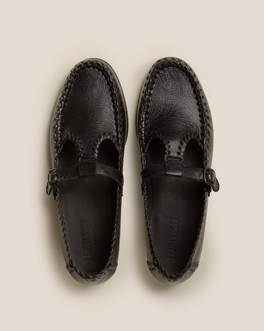 ALCOVER SUPPLE SHINY - Braided Seams T-bar Loafer | Hereu outlet