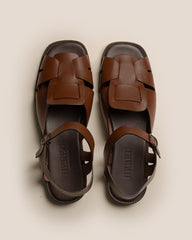 ROCA GRAINY VEG TAN - Square-toe Fisherman Sandal | Hereu outlet