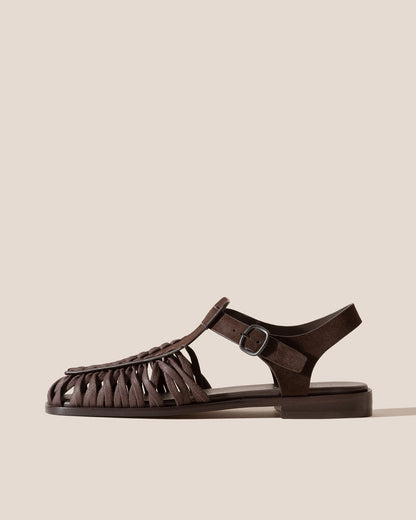 ALARO SUEDE - Square-Toe T-bar Sandal | Hereu outlet