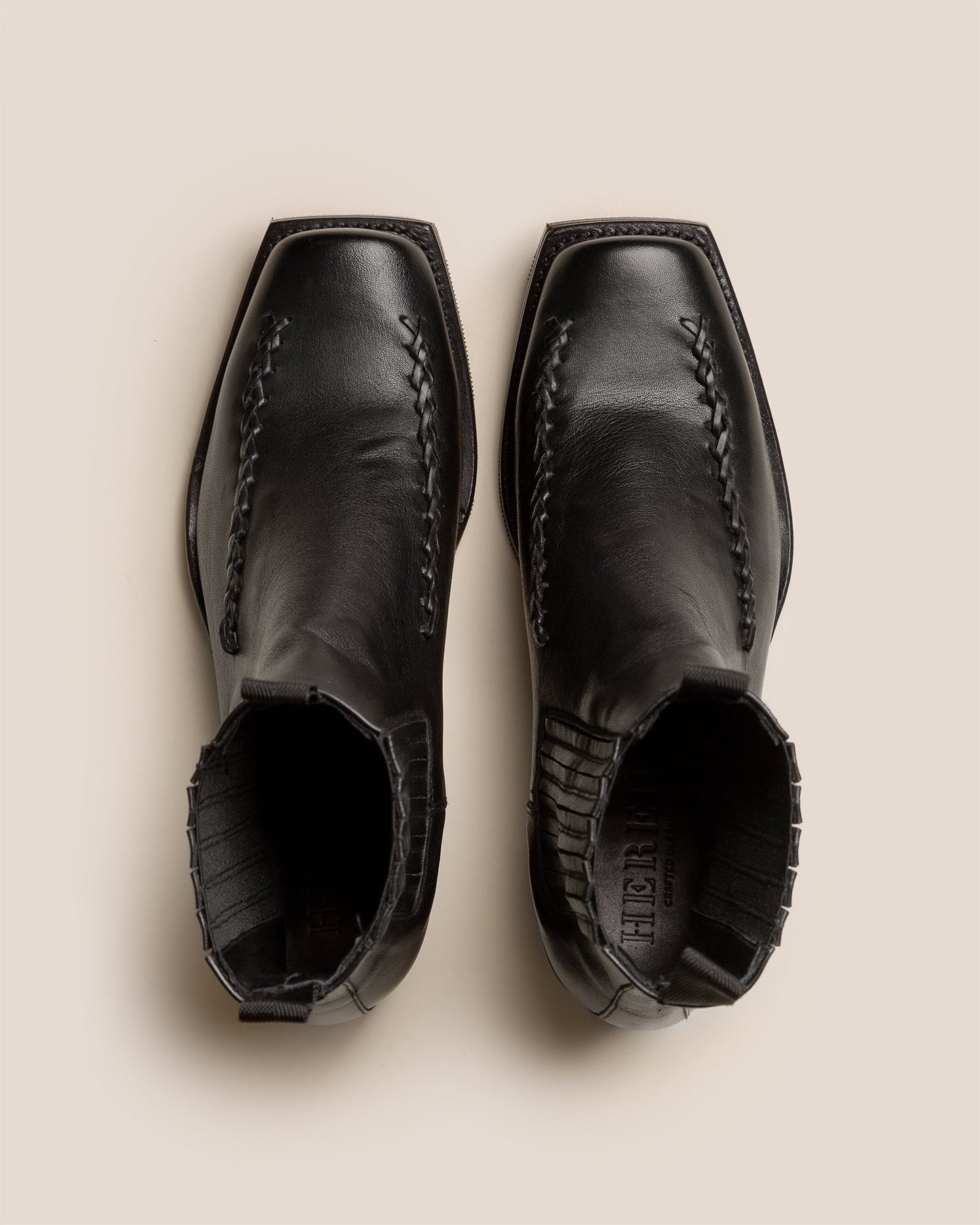 AGULLA - Square-Toe Braided Detail Chelsea Boot | Hereu online