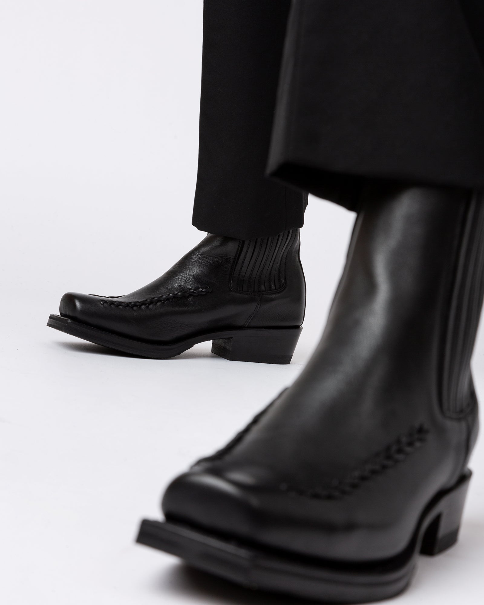 AGULLA - Square-Toe Braided Detail Chelsea Boot | Hereu online