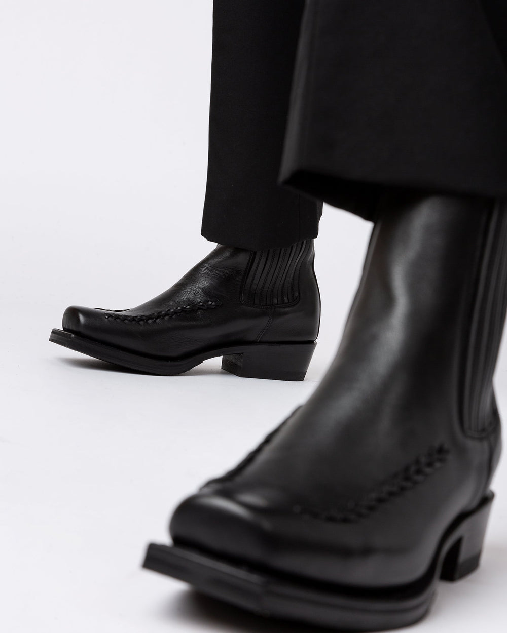 AGULLA - Square-Toe Braided Detail Chelsea Boot | Hereu online