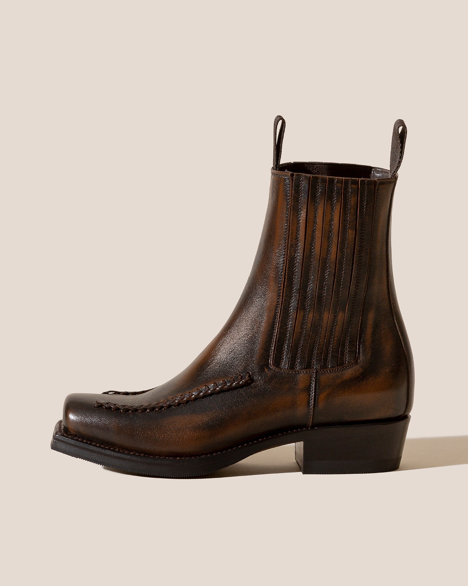 AGULLA - Square-Toe Braided Detail Chelsea Boot | Hereu US