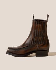 AGULLA - Square-Toe Braided Detail Chelsea Boot | Hereu US