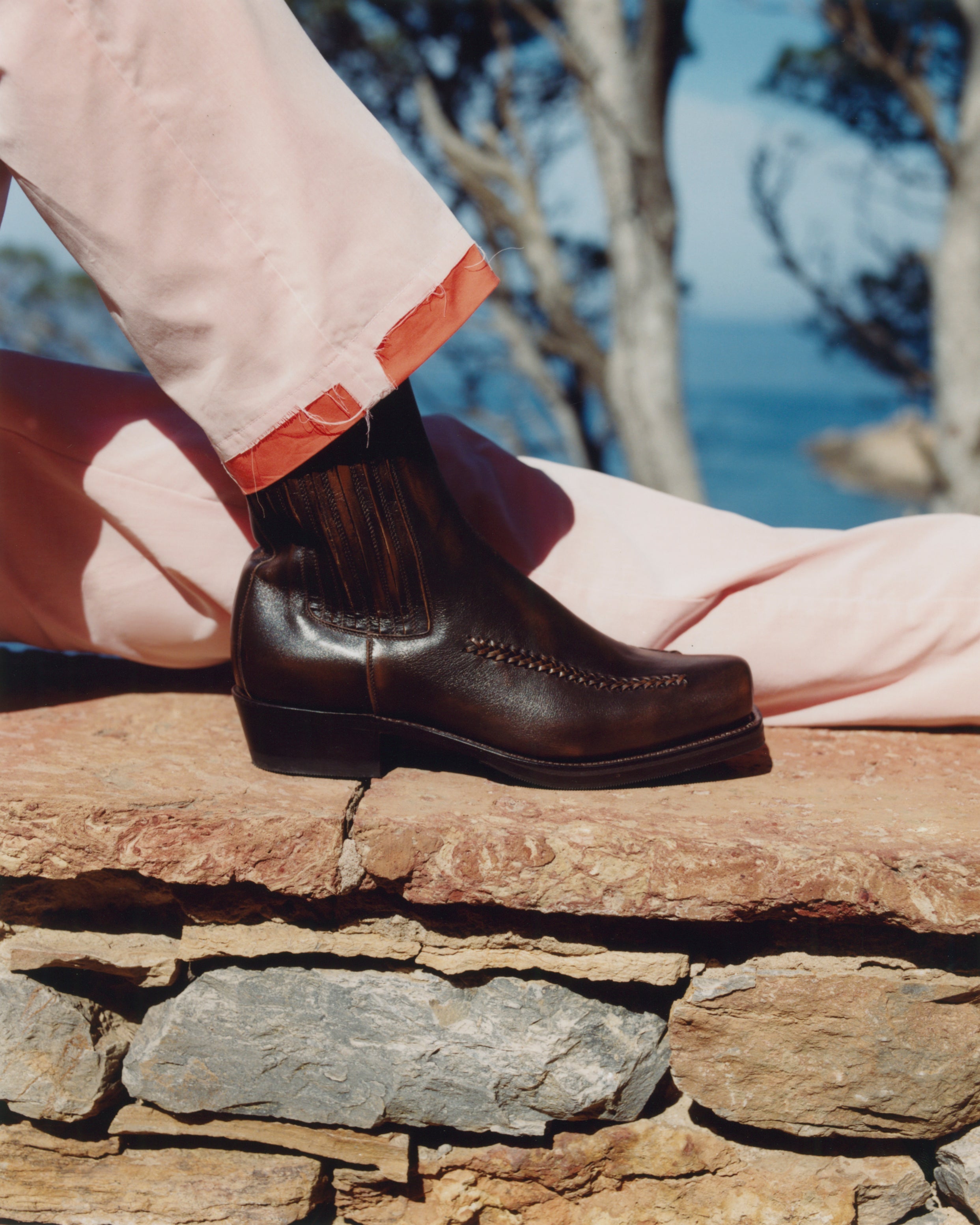AGULLA - Square-Toe Braided Detail Chelsea Boot | Hereu US