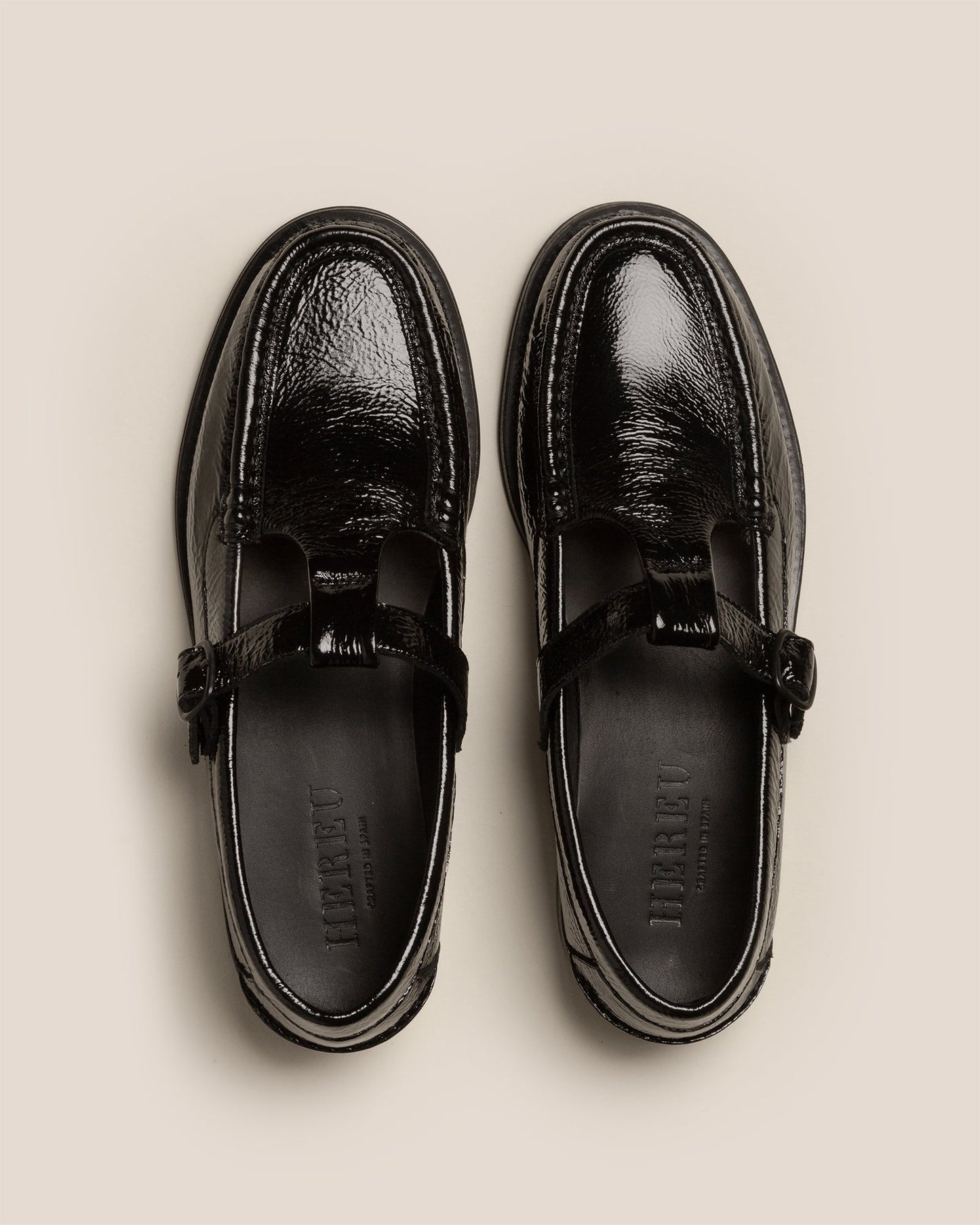 ALBER CRINKLED GLOSSY - T-bar Loafer | Hereu near me