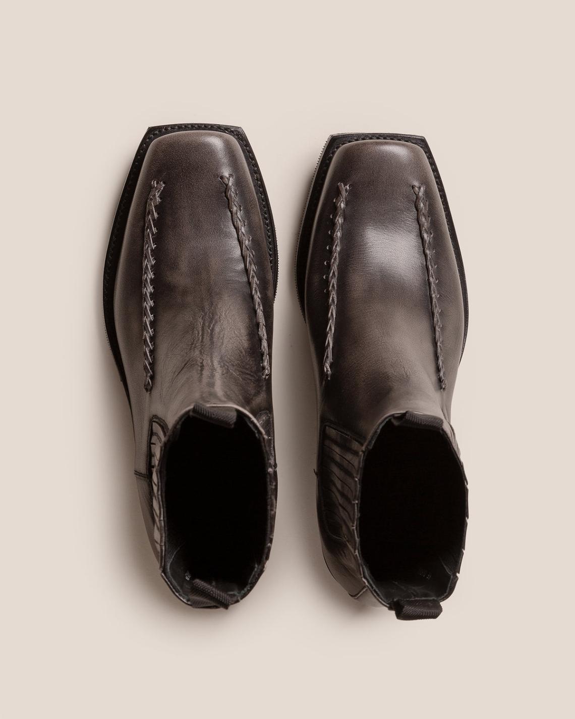 Hereu Boots | AGULLA - Square-Toe Braided Detail Chelsea Boot - Women