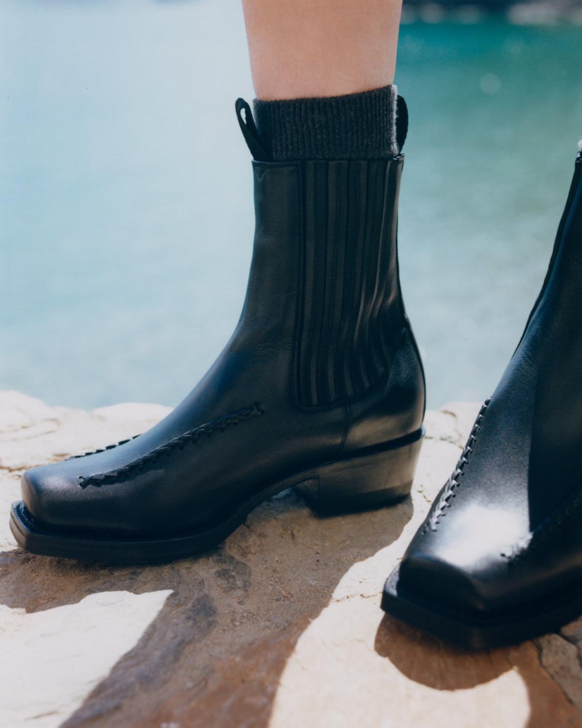 Hereu Boots | AGULLA - Square-Toe Braided Detail Chelsea Boot - Women