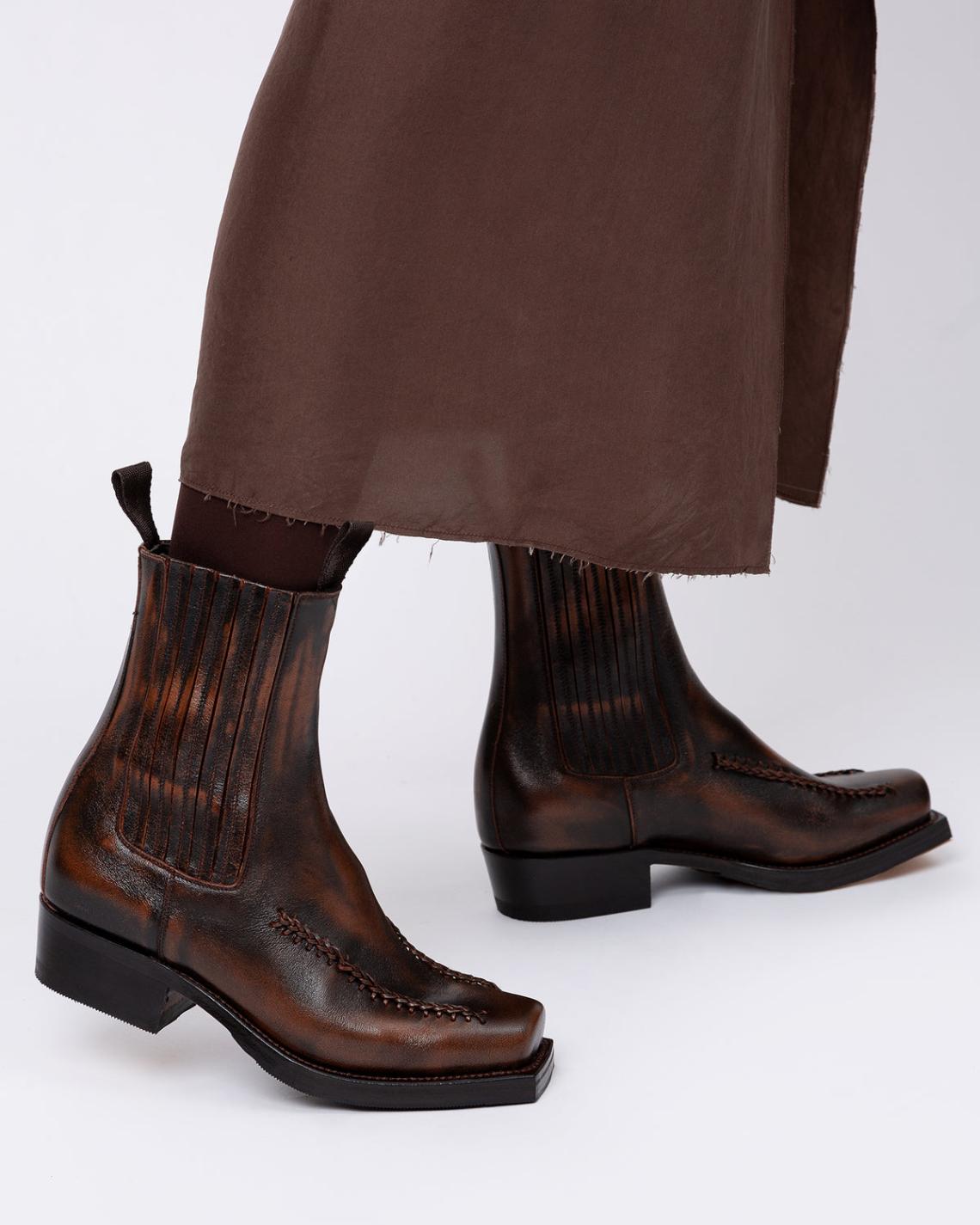 Hereu Boots | AGULLA - Square-Toe Braided Detail Chelsea Boot - Women