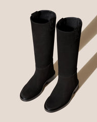 Hereu Boots | ANELLA WAXED - Interwoven Detailed Pull-On Boot - Women