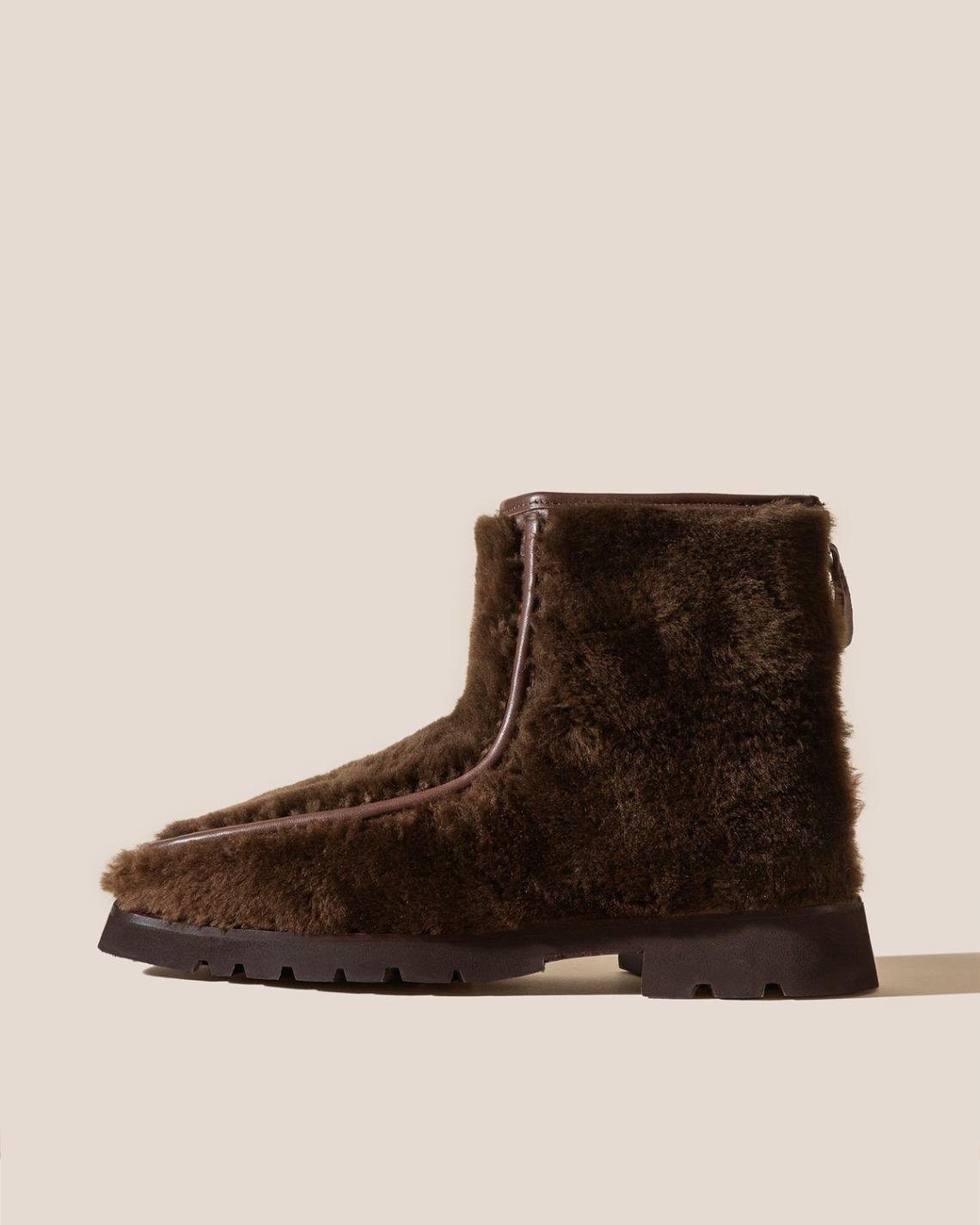 Hereu Boots | ARMENTA LOW ZIPPED - Shearling Ankle Boot Loafer - Women